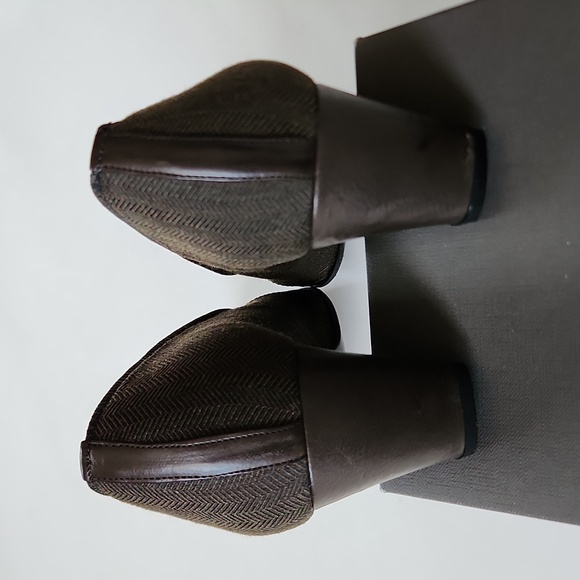 8 Prevata heels, twill Breen brown Made in Italy Italian leather soles pumps - Picture 7 of 10